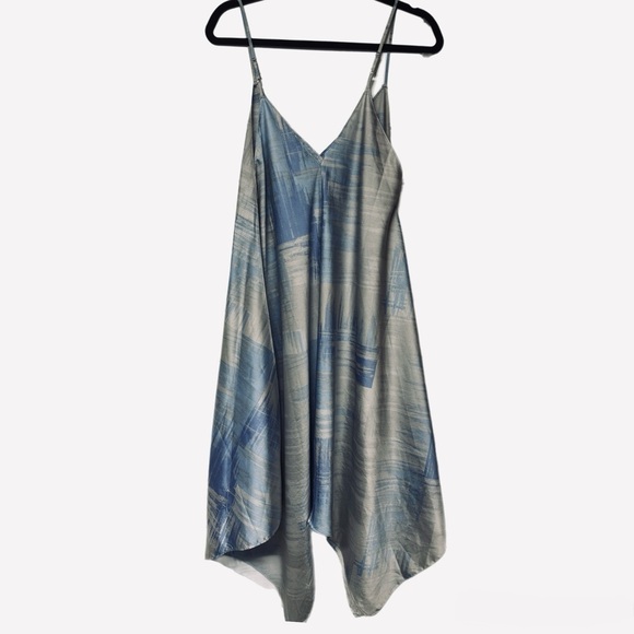 Halston Heritage Abstract Brushstroke Slip Dress Size L - Picture 2 of 8